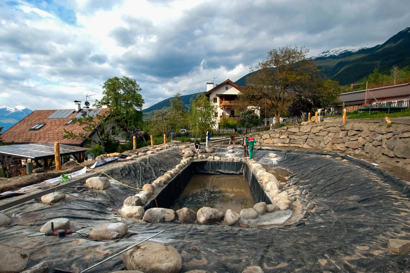 Schwimmteich Mellaun – Abdichtung